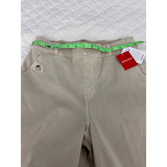 SPANX Stretch Twill Pull-On Cropped Pant Khakis Wide Leg - Picture 7 of 9